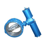 Pneumatic triple eccentric hard seal disc valve